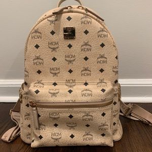 MCM Beige Backpack w/studs